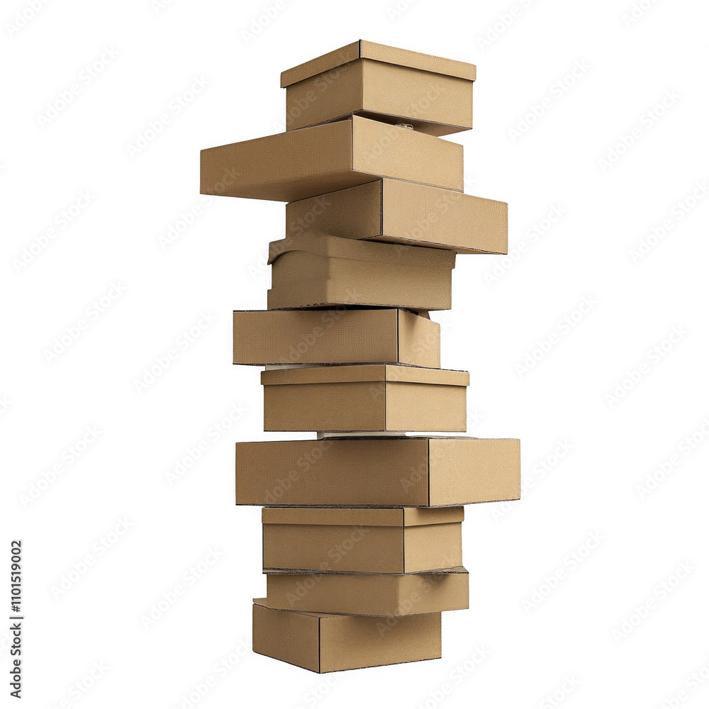 Poster a stack of cardboard boxes with the top box being the smallest