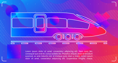 Abstract high-speed train-themed background featuring dynamic geometric patterns, colorful waves, and sleek design lines, evoking motion and futuristic innovation.
