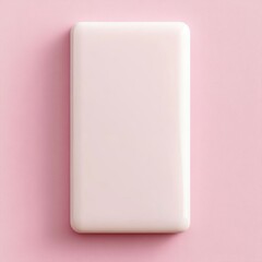 Smooth and Glossy White Soap Bar on Soft Pink Background with Modern Minimalist Aesthetic Ideal for Health and Beauty Product Display and Advertising
