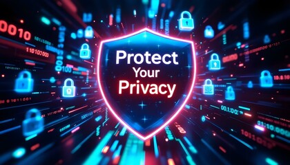 Cybersecurity protection with privacy shield and digital data encryption