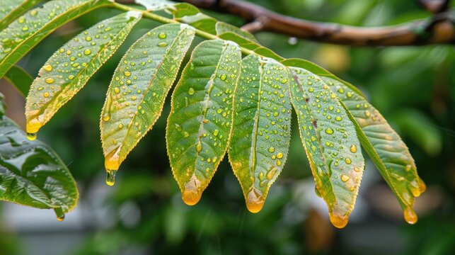 Plant Guttation: The release of water droplets from the edges of leaves, a result of root pressure, often observed in plants during the night or early morning.