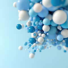 blue molecules on the blue background
