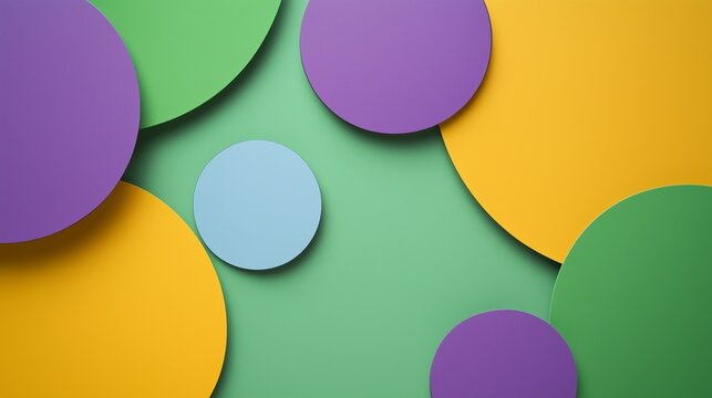A minimalist abstract design, featuring simple bold colored paper cutouts of circles and lines in primary colors clean lines and vibrant tone pop against neutral background 