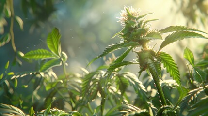 Obraz premium Budding: A reproductive method where a new organism develops from a bud on the parent, which eventually detaches, seen in hydra and yeast. 