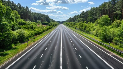 Fototapeta premium Freeway: A high-speed road with controlled access, no traffic signals, and grade separation, designed to ensure smooth, uninterrupted traffic flow. 