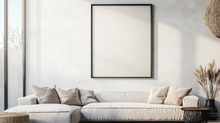Minimalist Living Room with a Blank Canvas and a Sectional Sofa