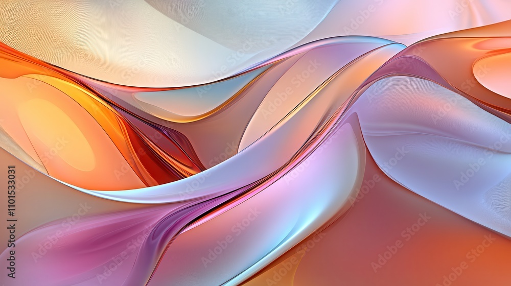 Poster abstract flowing shapes in warm colors create a smooth, dynamic visual experience.