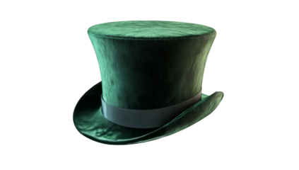 Green top hat on a transparent background