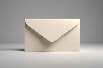 a close up of a white envelope with a white background