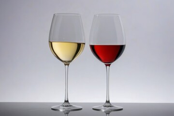 there are two wine glasses sitting next to each other on a table