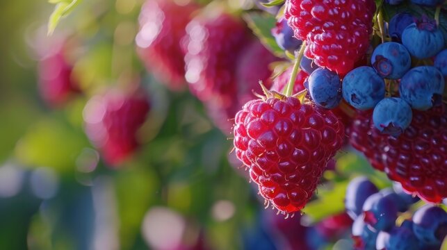 Berry Picking: A rewarding activity of collecting ripe strawberries, raspberries, and blueberries, often done in the warm months of summer and early fall.
