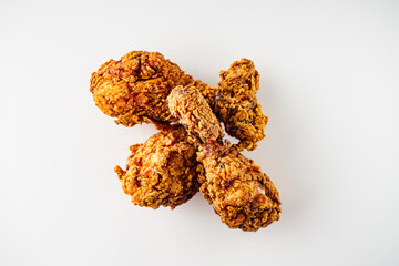 Crispy Fried Chicken with Golden French Fries, Delicious American Fast Food Meal, Hot and Crunchy