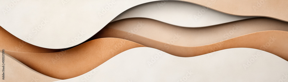 Poster elegant overlapping organic shapes in neutral tones create soothing visual experience. soft curves a