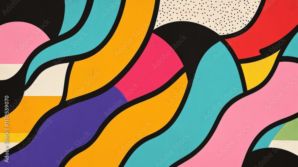 Poster abstract colorful wave pattern design art