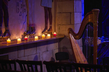  musical string instrument harp by candlelight