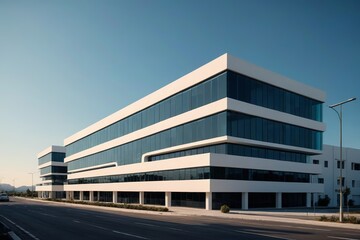 arafed building with a lot of windows on the side of the road