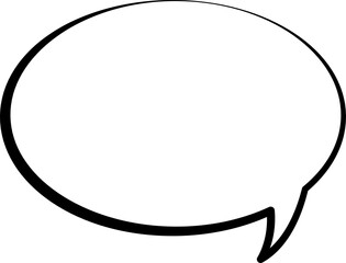 Set of blank white speech bubble in flat design, chatting box, message box icon. Balloon doodle style of thinking sign symbol. Speech bubble isolated on background.