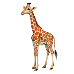 Obraz premium Giraffe in a Natural Habitat Wildlife Scene Animal Portrait African Savanna Landscape Vibrant Colors Nature Photography for Wildlife Enthusiasts