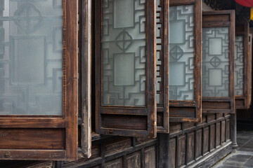Vintage wooden Windows in Jinli Ancient Street, Chengdu, China