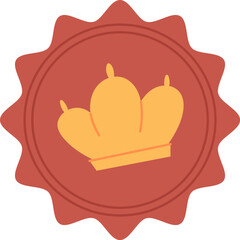 Vintage crown seal icon with flat design, featuring a wax stamp and royal crown symbol. Concept of communication, correspondence, and postal delivery. Ideal for invitations, letters, greeting cards.