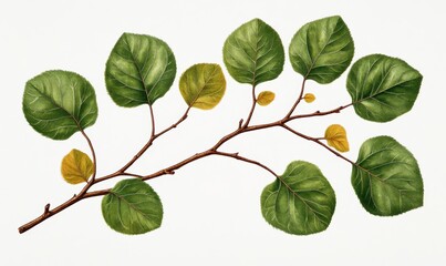 Fototapeta premium Antique Engraving of Populus Tremula Aspen from 1908 with Detailed Artwork; Recommended Colors: Earthy Tones 