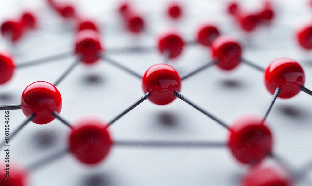 Poster fraudulent messages and security alerts depicted in a network; vibrant red for alerts, gray for mess