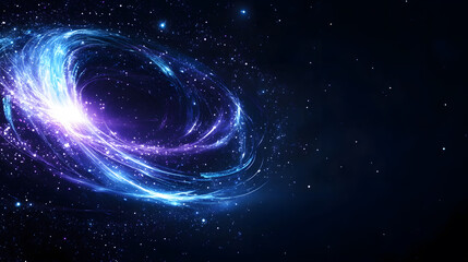 Fototapeta premium A vibrant cosmic swirl of blues and purples against a dark backdrop, evoking the beauty of galaxies and the mysteries of the universe