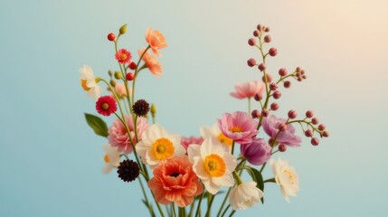 Wildflowers in Spring with copy space for text.