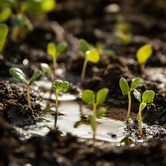 Nurturing growth seedling development in fertile soil garden nature photography close-up environmental awareness