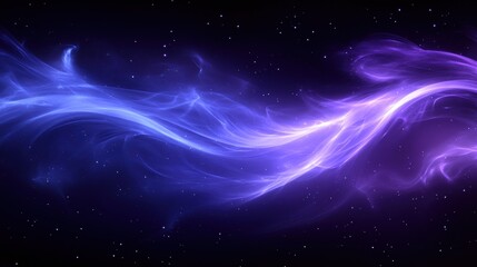 Obraz premium Ethereal Cosmic Waves of Purple and Blue in Deep Space, Stunning Light Trails and Starry Background for Abstract Art and Science Exploration Projects