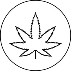 Cannabis leaf vector icon. Marijuana legalize symbol. Marijuana or hemp icon, cannabis medical sign illustration