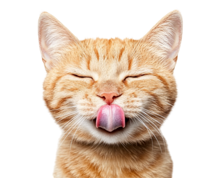 a cat licking its lips
