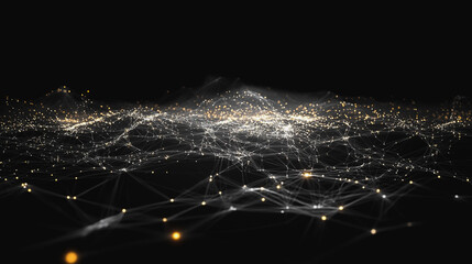 Abstract business connection of lines from nodes It is connected to endless nodes and represents the innovation of communication in the network.

