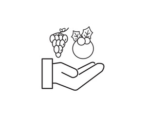 Vegan icon vector symbol design illustration