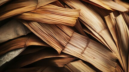 Dried Palm Leaves Texture Background Natural Brown Organic Material