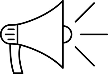 Megaphone icon. Electric megaphone symbol with sound. Loudspeaker megaphone icon.