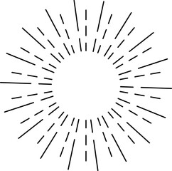 Obraz premium Vintage sunburst set. Bursting rays sunrise firework starburst blast, Radiant Spark. Rays. Geometric Design Elements. Retro radiant sunburst, starburst hand drawn label, sun rays.
