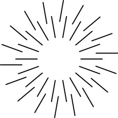 Fototapeta premium Vintage sunburst set. Bursting rays sunrise firework starburst blast, Radiant Spark. Rays. Geometric Design Elements. Retro radiant sunburst, starburst hand drawn label, sun rays.