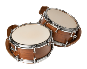 a pair of drums with silver rims