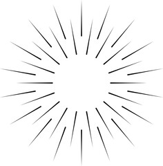 Obraz premium Vintage sunburst set. Bursting rays sunrise firework starburst blast, Radiant Spark. Rays. Geometric Design Elements. Retro radiant sunburst, starburst hand drawn label, sun rays.