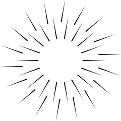 Obraz premium Vintage sunburst set. Bursting rays sunrise firework starburst blast, Radiant Spark. Rays. Geometric Design Elements. Retro radiant sunburst, starburst hand drawn label, sun rays.