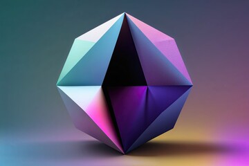 Modern 3D Geometric Design with Gradient Textures and Vibrant Colors