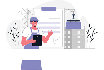 Building Industry License Concept Illustration