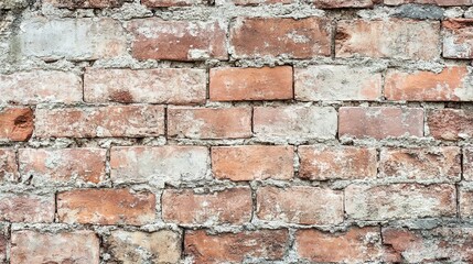Obraz premium Aged Brick Wall Texture: A rustic, weathered brick wall showcasing the beauty of time and decay. Perfect for adding a vintage or industrial feel to your designs.