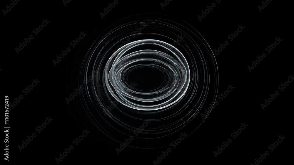 Poster Circular light pattern creates a mesmerizing effect against a dark background in a digital display