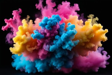 Fototapeta premium a close up of a cloud of colored smoke on a black background