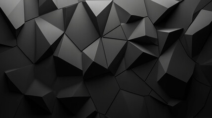 Abstract black geometric shapes with textured surfaces in a modern design