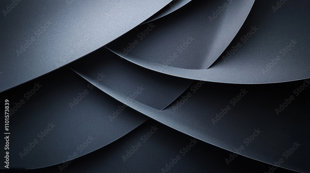 Poster dark folded paper forming elegant layers highlighting texture and depth