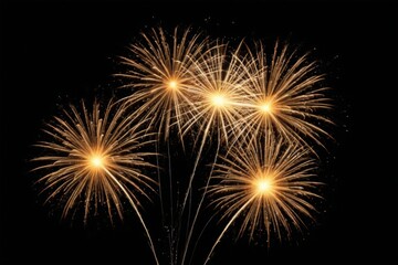 fireworks are lit up in the dark sky with a black background