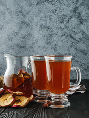 Organic Apple Uzvar Compote Fresh, Sweet, and Aromatic Vegan Drink with Citrus, Cinnamon, Dried Fruits